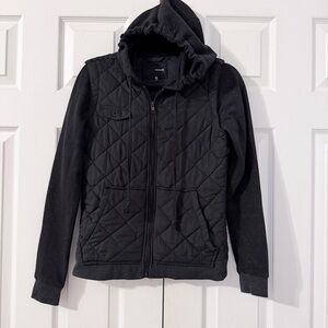 Hurley Black Quilted Hoodie Jacket Vest Combo Size XS